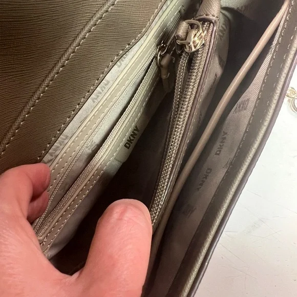 DKNY Brown Crossbody Bag with Chain Strap - Picture 6 of 10